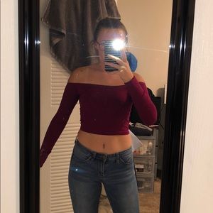 Rasberry Long Sleeve Crop Top!!!